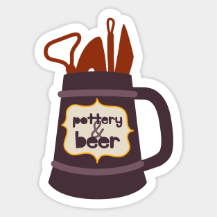 Pottery and beer Sticker